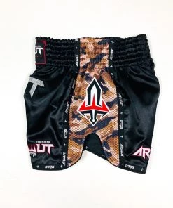 Arwut Muay Thai Shorts "Brave Soldier" Edition Black/Brown Camo
