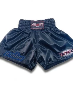 Arwut Classic Black Muay Thai Shorts Black/Blue