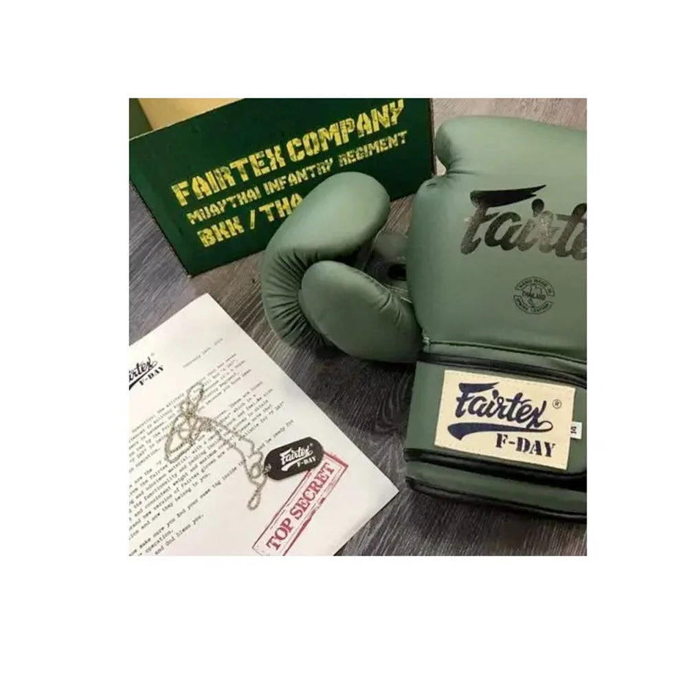 Fairtex F-Day Green Army Boxing Gloves (BGV11) 8 Fairtex F-Day Green Army Boxing Gloves (BGV11)