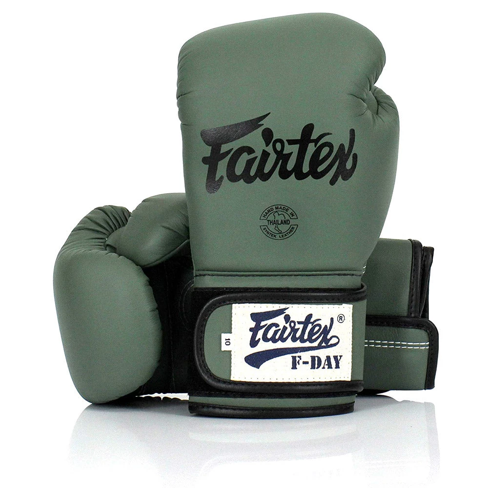 Fairtex F-Day Green Army Boxing Gloves (BGV11) 3 Fairtex F-Day Green Army Boxing Gloves (BGV11)