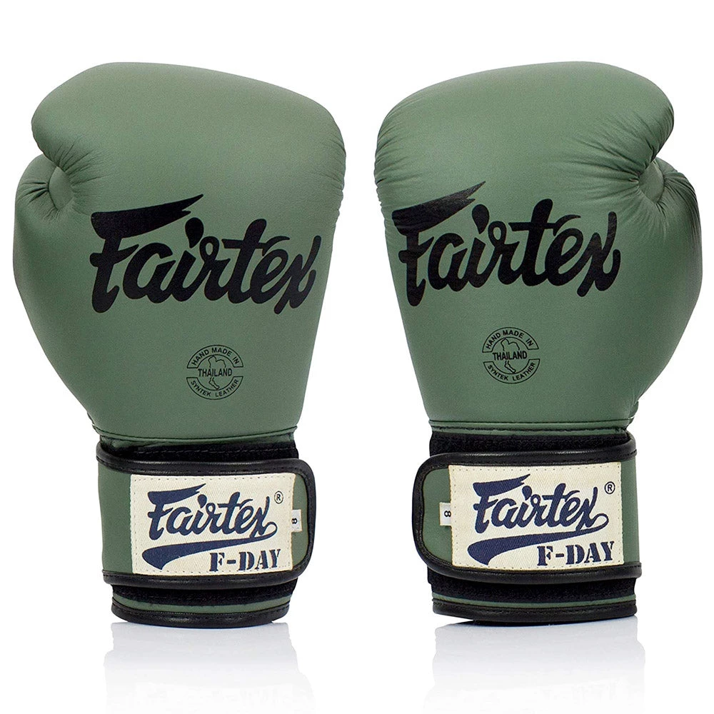 Fairtex F-Day Green Army Boxing Gloves (BGV11) 6 Fairtex F-Day Green Army Boxing Gloves (BGV11)