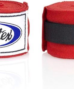 Muay Thai Fairtex Package 2: Red Gloves + Shin Guards + Gear Bag + Hand Wraps