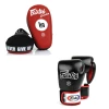 Fairtex Package 4: Black & Red Gloves + Focus Mitts 1 Fairtex Package 4: Black & Red Gloves + Focus Mitts