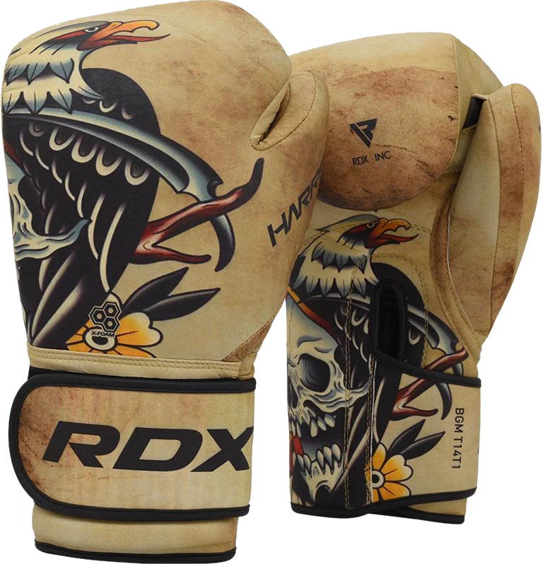 RDX - T14 HARRIER TATTOO BOXING GLOVES 3 RDX - T14 HARRIER TATTOO BOXING GLOVES