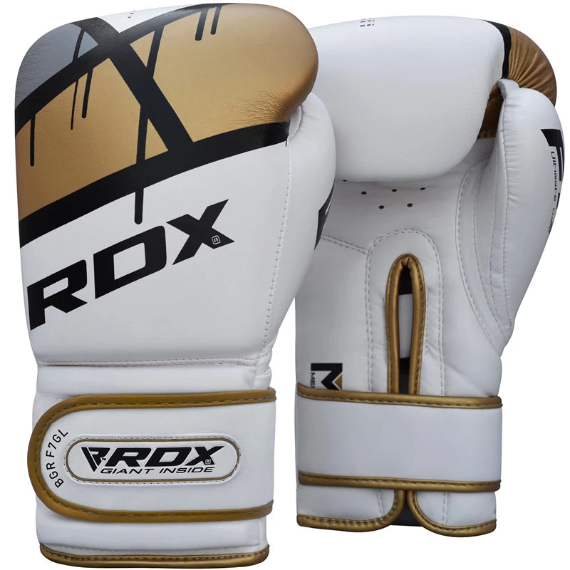 RDX Boxing Gloves F7 White And Gold 8 RDX Boxing Gloves F7 White And Gold