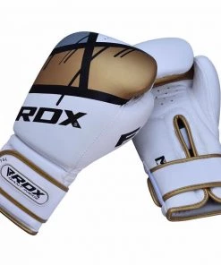 RDX Boxing Gloves F7 White And Gold