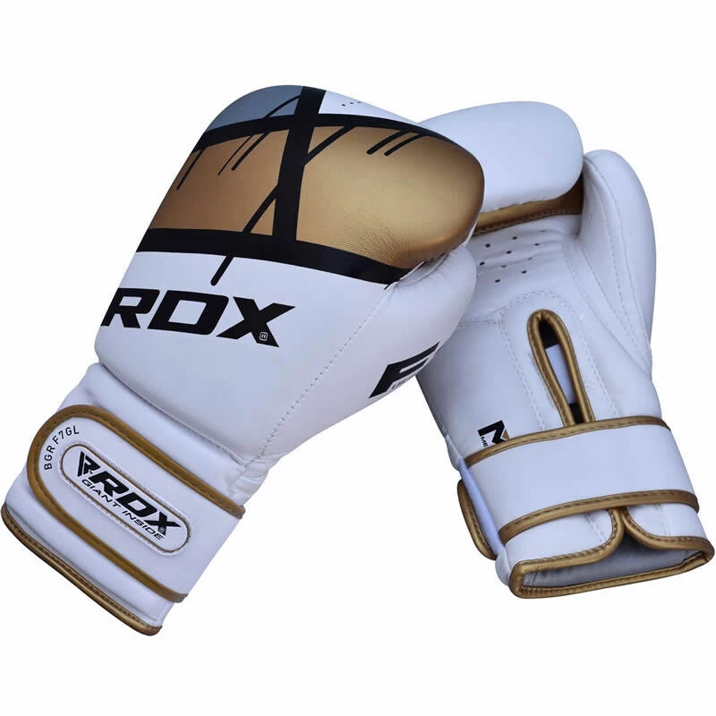 RDX Boxing Gloves F7 White And Gold 4 RDX Boxing Gloves F7 White And Gold