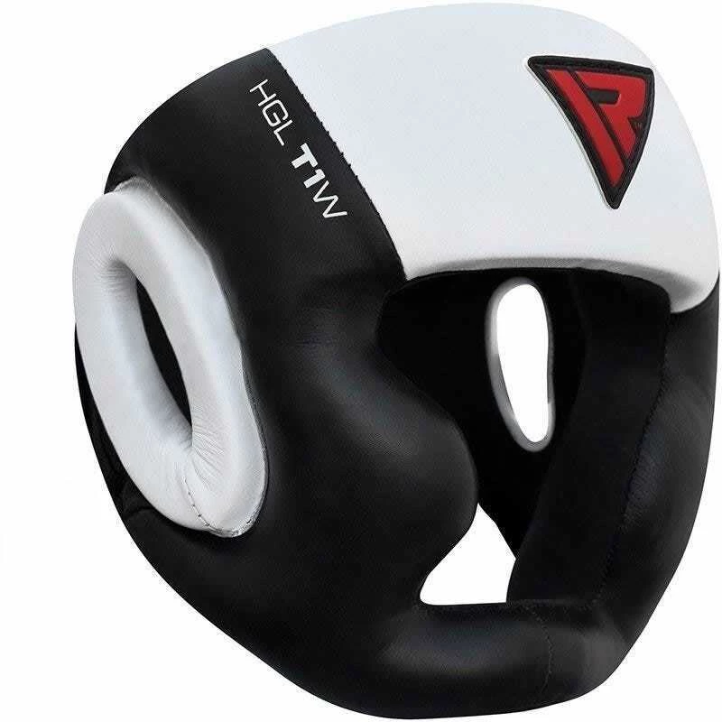 RDX Full Face Boxing Head Guard Leather White / Black T1 Boxing Head Gear 6 RDX Full Face Boxing Head Guard Leather White / Black T1 Boxing Head Gear
