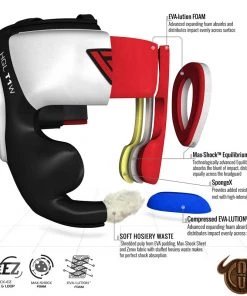 RDX Full Face Boxing Head Guard Leather White / Black T1 Boxing Head Gear