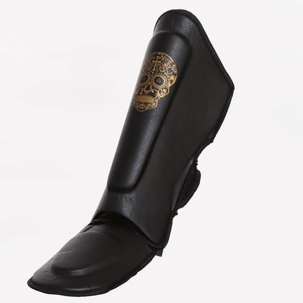 Muay Thai Shin Pads COLLECTORS ITEM GOLD SKULL – PUNCH AAA SHIN GUARDS SHIN PADS 4 Muay Thai Shin Pads COLLECTORS ITEM GOLD SKULL – PUNCH AAA SHIN GUARDS SHIN PADS