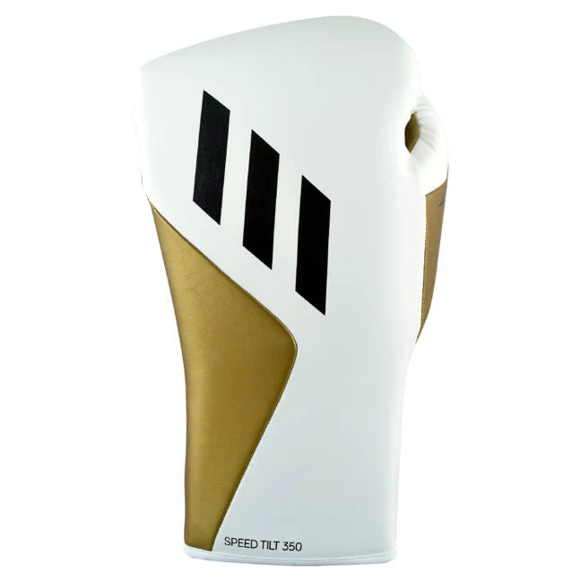 Adidas Tilt 350 Pro Training Lace-up White Metallic Gold Boxing Gloves 4 Adidas Tilt 350 Pro Training Lace-up White Metallic Gold Boxing Gloves