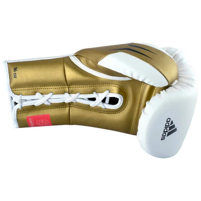 Adidas Tilt 350 Pro Training Lace-up White Metallic Gold Boxing Gloves 6 Adidas Tilt 350 Pro Training Lace-up White Metallic Gold Boxing Gloves