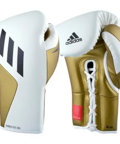 Adidas Tilt 350 Pro Training Lace-up White Metallic Gold Boxing Gloves