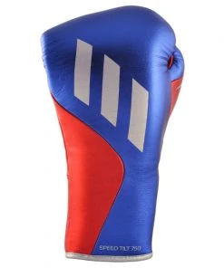 Adidas Boxing Speed Tilt 750 Pro Fight Glove Blue Metallic Red