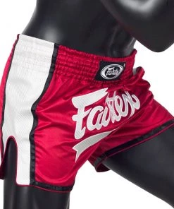 Fairtex Muay Thai Shorts - BS1704 Red/White 10 Fairtex Muay Thai Shorts - BS1704 Red/White