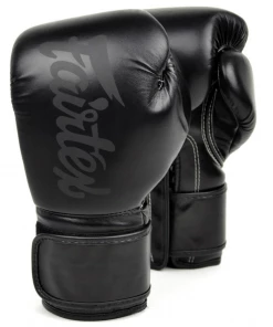 Fairtex Solid Black Microfiber Boxing Gloves (BGV14-SB)