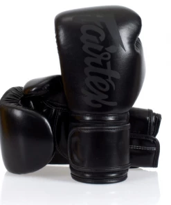 Fairtex Solid Black Microfiber Boxing Gloves (BGV14-SB)