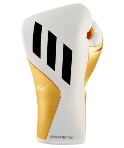 Adidas Speed Tilt 750 Pro Glove White Metallic Gold Boxing Gloves