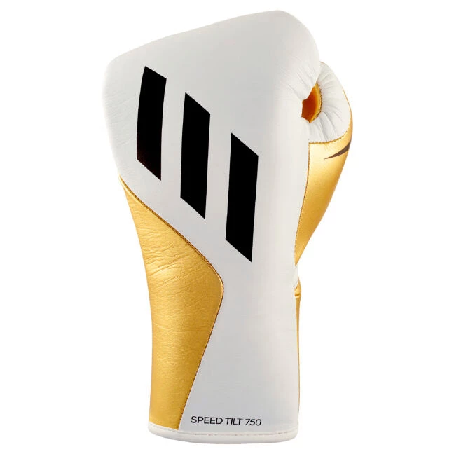 Adidas Speed Tilt 750 Pro Glove White Metallic Gold Boxing Gloves 3 Adidas Speed Tilt 750 Pro Glove White Metallic Gold Boxing Gloves